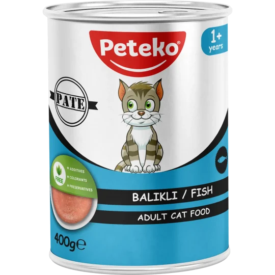 Peteko Balıklı Yetişkin Kedi Konserve Maması (Pate)