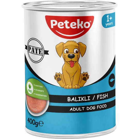 Peteko Balıklı Yetişkin Köpek Konserve Maması (Pate)