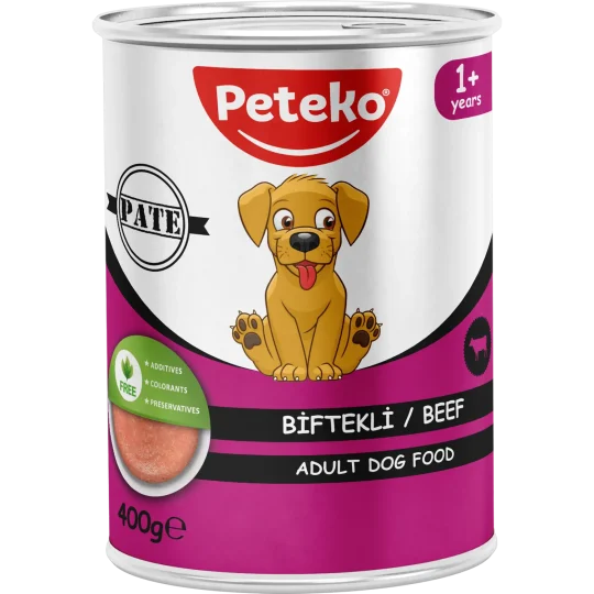 Peteko Biftekli Yetişkin Köpek Konserve Maması (Pate)