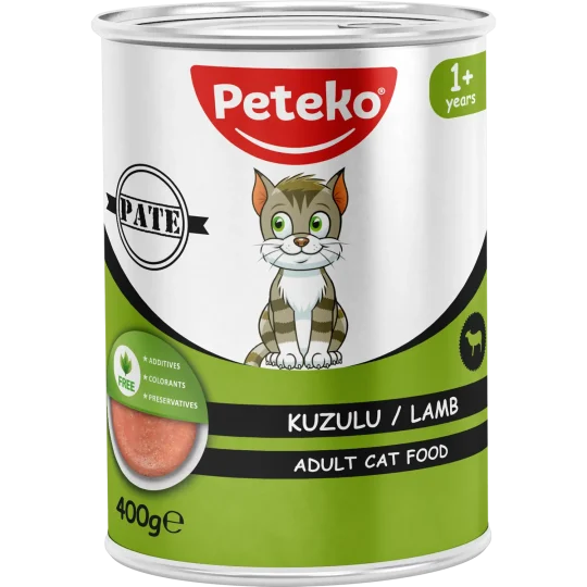 Peteko Kuzulu Yetişkin Kedi Konserve Maması (Pate)