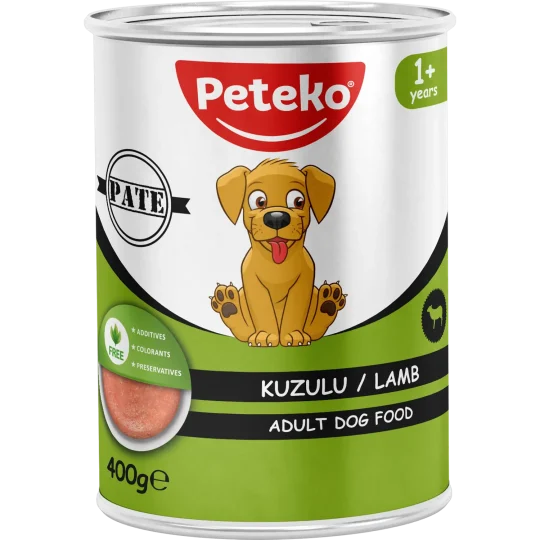 Peteko Kuzulu Yetişkin Köpek Konserve Maması (Pate)