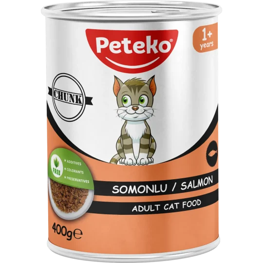 Peteko Somonlu Jöleli Yetişkin Kedi Konserve Maması (Et Parçacıklı)