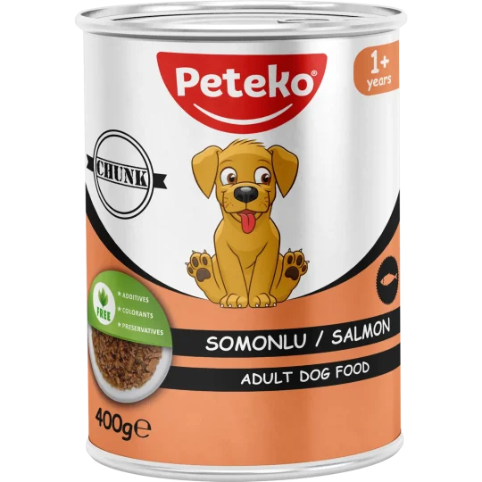 Peteko Somonlu Jöleli Yetişkin Köpek Konserve Maması (Et Parçacıklı)