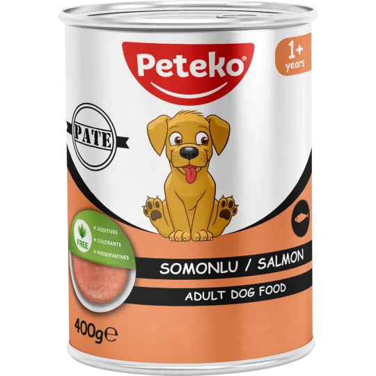 Peteko Somonlu Yetişkin Köpek Konserve Maması (Pate)