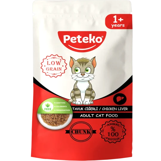 Peteko Tavuk Ciğerli Chunk Yetişkin Kedi Maması
