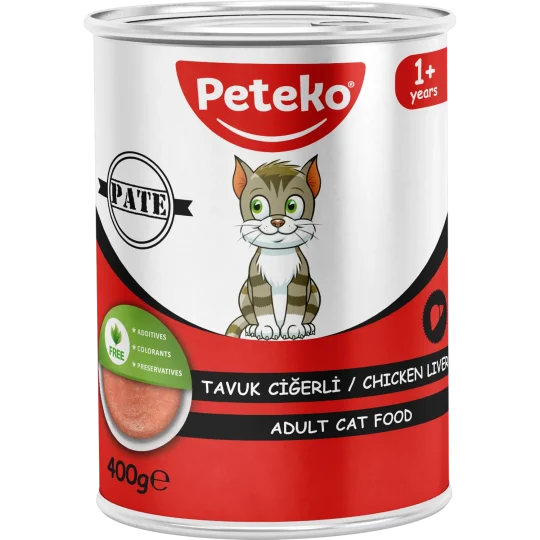 Peteko Tavuk Ciğerli Yetişkin Kedi Konserve Maması (Pate)