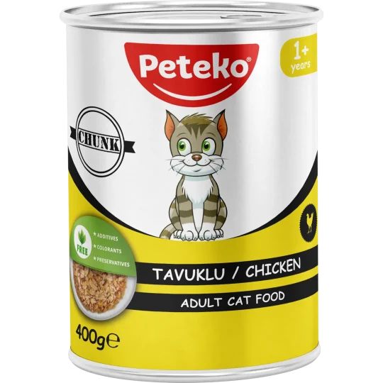 Peteko Tavuklu Jöleli Yetişkin Kedi Konserve Maması (Et Parçacıklı)