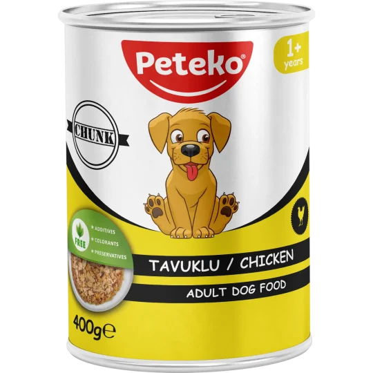 Peteko Tavuklu Jöleli Yetişkin Köpek Konserve Maması (Et Parçacıklı)