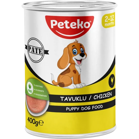 Peteko Tavuklu Yavru Köpek Konserve Maması (Pate)