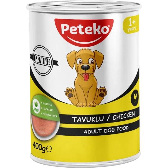 Peteko Tavuklu Yetişkin Köpek Konserve Maması (Pate)