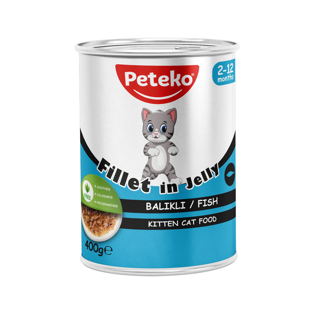 Peteko Yavru Kediler için Balıklı Fillet In Jelly Tam Yaş Mama