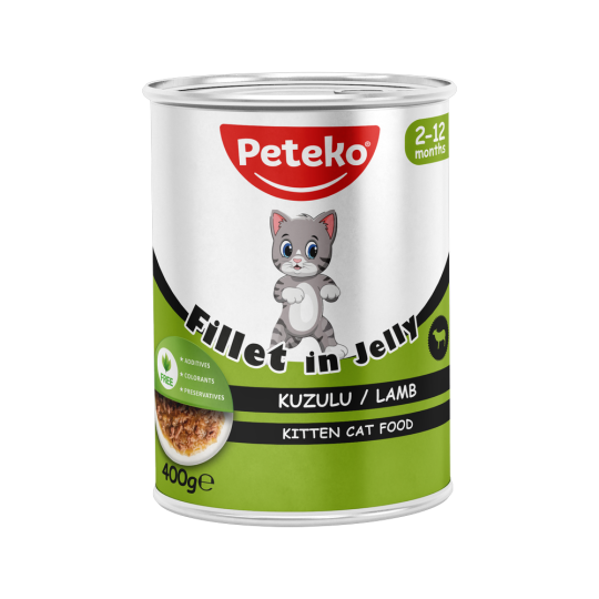 Peteko Yavru Kediler için Kuzulu Fillet In Jelly Tam Yaş Mama