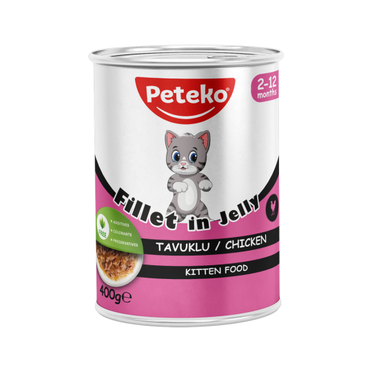 Peteko Yavru Kediler için Tavuklu Fillet In Jelly Tam Yaş Mama