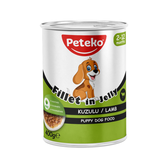 Peteko Yavru Köpekler için Kuzulu Fillet In Jelly Tam Yaş Mama