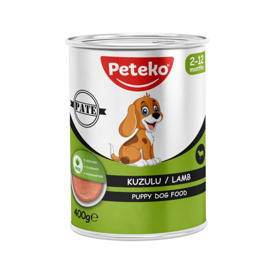 Peteko Yavru Köpekler için Kuzulu Pate Tam Yaş Mama