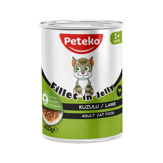 Peteko Yetişkin Kediler için Kuzulu Fillet In Jelly Tam Yaş Mama