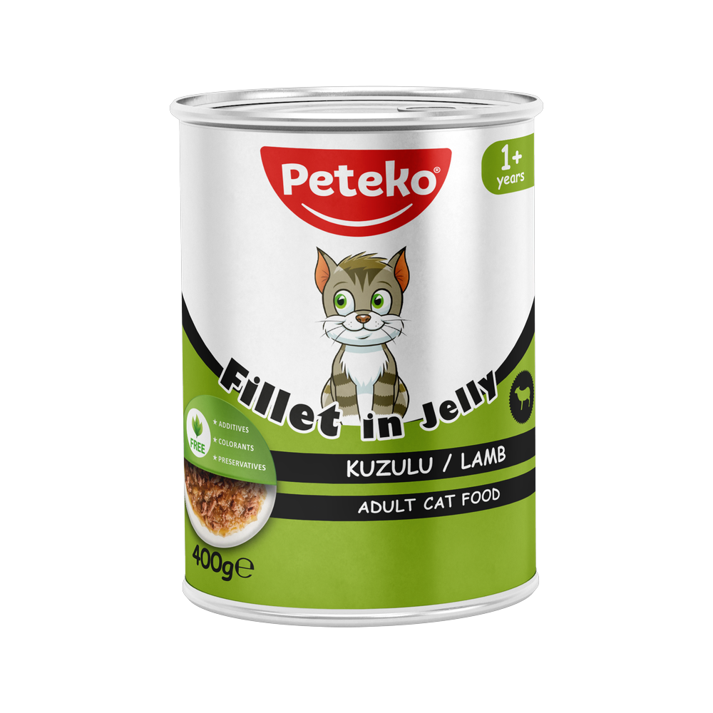 Peteko Yetişkin Kediler için Kuzulu Fillet In Jelly Tam Yaş Mama
