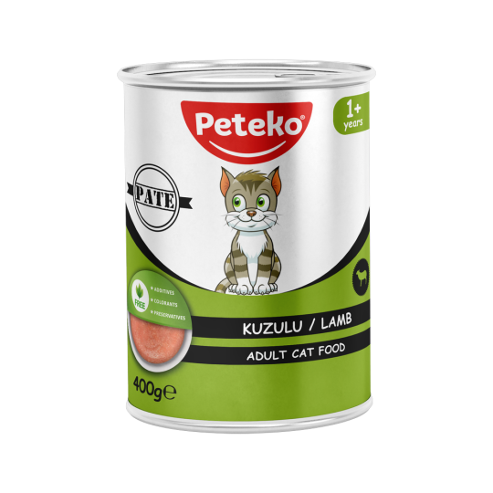 Peteko Yetişkin Kediler için Kuzulu Pate Tam Yaş Mama