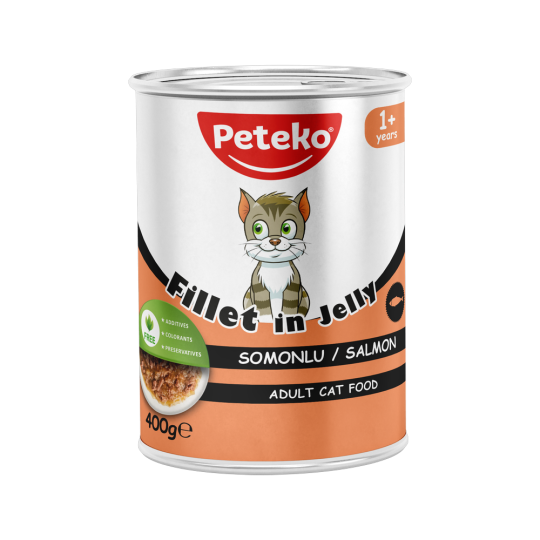Peteko Yetişkin Kediler için Somonlu Fillet In Jelly Tam Yaş Mama