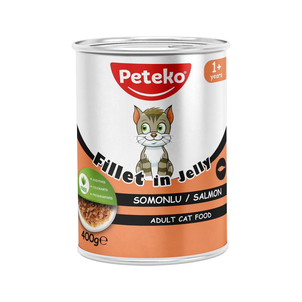 Peteko Yetişkin Kediler için Somonlu Fillet In Jelly Tam Yaş Mama