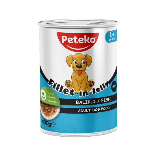 Peteko Yetişkin Köpekler için Balıklı Fillet In Jelly Tam Yaş Mama