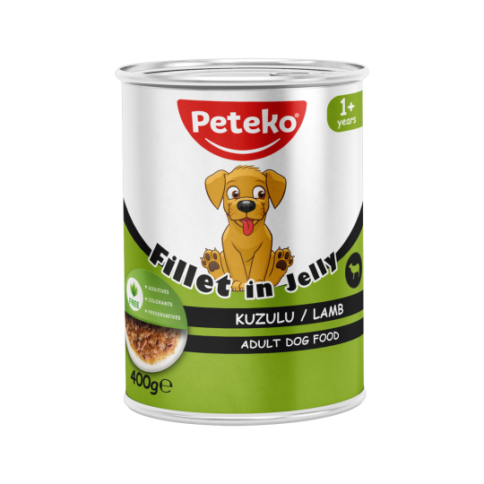 Peteko Yetişkin Köpekler için Kuzulu Fillet In Jelly Tam Yaş Mama